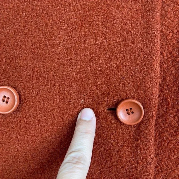 Kate Hill Double-Breasted Burnt Orange Wool Blazer - Picture 2 of 11